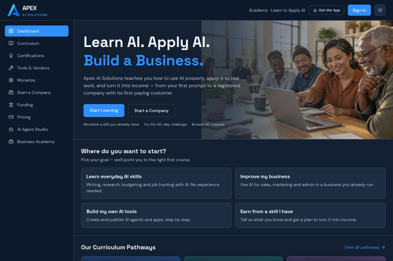Apex AI Solutions public platform page